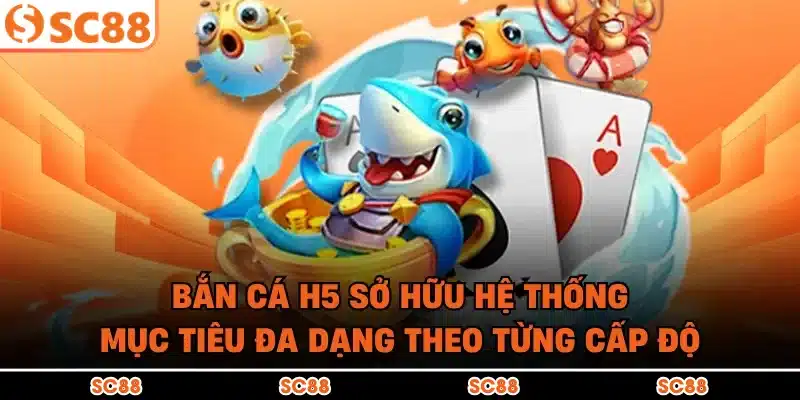 Bắn cá H5 sở hữu hệ thống mục tiêu đa dạng theo từng cấp độ