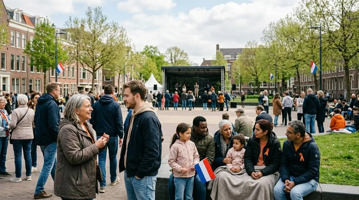 Bevrijdingsdag op 5 mei met Nederlanders die samen vrijheid en democratie vieren