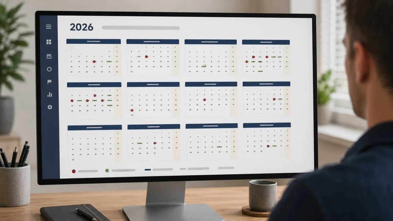 Feestdagen 2026 in Nederland in een online jaarplanner voor verlof en vrije dagen